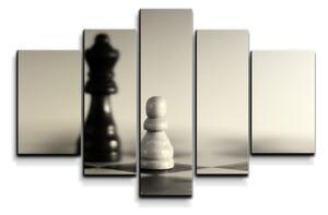 Sablio Obraz - 5-dílný Šachy - 125x90 cm
