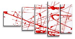 Sablio Obraz - 5-dílný Krvavé cákance - 100x60 cm