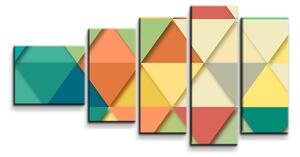 Sablio Obraz - 5-dílný Trojúhelníky - 100x60 cm