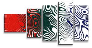 Sablio Obraz - 5-dílný Dvoubarevná abstrakce - 100x60 cm