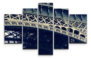 Sablio Obraz - 5-dílný Eiffel Tower - 125x90 cm