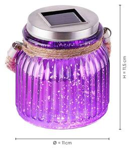 PAUL NEUHAUS LED solární svítidlo, sklo, purpurová-fialová 5000K LD 19881-86