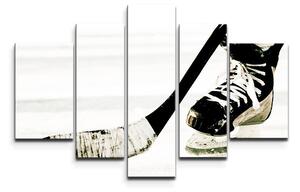 Sablio Obraz - 5-dílný Lední hokej - 125x90 cm