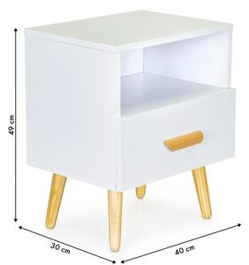 ModernHOME Noční stolek bílý, WYJ-258