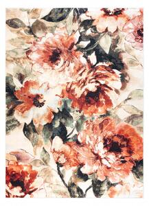 Koberec ANTIKA 24 tek, moderní květiny, listy omyvatelný terakota velikost 160x220 cm | krásné koberce cz