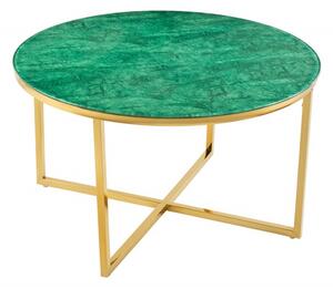 Konferenční stolek ELEGANCE GREEN 80 CM zelený mramorový vzhled NÁBYTEK | Obývací pokoj | Konferenční stolky | Všechny konferenční stolky
