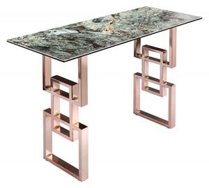 Konzolový stůl ATLANTIS 100 CM tyrkysový mramorový vzhled Nábytek | Doplňkový nábytek | Konzolové stolky
