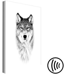 Obraz Portrét vlka (1-dílný) - pyšné zvíře v černobílé podobě
