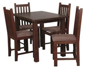 Jídelní set Barol - Stůl 100x70, 4x židle (ořech střední/aston 5)