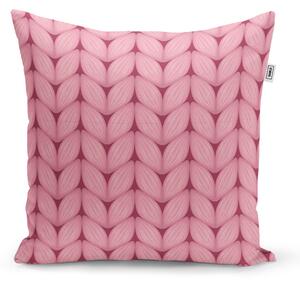 Sablio Polštář Růžové pletení z vlny: 40x40 cm
