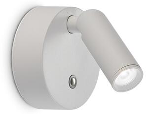Ideal lux 350233 LED bodové nástěnné svítidlo BEAN | 3W integrovaný LED zdroj | 180lm | 3000K | s vypínačem | bílá