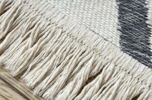 Koberec TWIN 23002 ZigZag, bavlna, oboustranný, Ekologické třásně a velikost 160x220 cm | krásné koberce cz