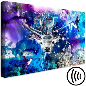 Obraz Modrý jelen (1-dílný) široký - futuristická lesní abstrakce