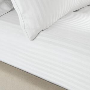Bílé napínací prostěradlo 90x190 cm Satin Stripe - Catherine Lansfield