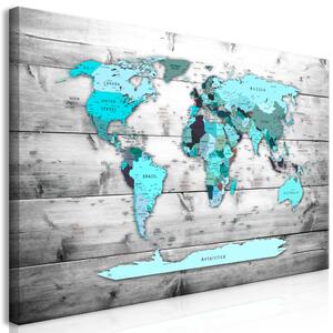 Obraz XXL Mapa světa: Modrý svět II