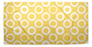Sablio Ručník Bílé kruhy na žluté - 30x50 cm