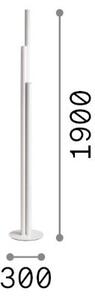 Ideal lux 366227 LED stojací lampa DORICA | 66W integrovaný LED zdroj | 3840lm | 3000K | s vypínačem | bílá