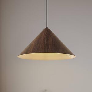 Lindby závěsné světlo Clarine, ořech, Ø 50 cm, kov, stmívatelný, Tmavé dřevo, Obývací pokoj / jídelna, kov, Moderní