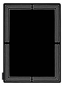 Koberec HAMPTON Chick rám, černý velikost 80x150 cm | krásné koberce cz