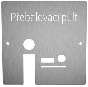 Nerezový piktogram PŘEBALOVACÍ PULT 1a Rozměr: 12 x 12 cm
