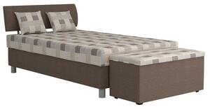 Čalouněná postel George 140x200, hnědá, včetně matrace