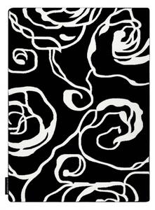 Koberec HAMPTON Rosa růže, květiny černý velikost 120x170 cm | krásné koberce cz