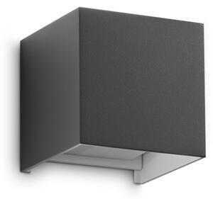Ideal lux 366791 LED venkovní nástěnné svítidlo ATOM | 12W integrovaný LED zdroj | 700lm | 4000K | antracit