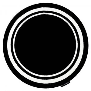 Kulatý koberec HAMPTON Border rám, černý velikost kruh 160 cm | krásné koberce cz