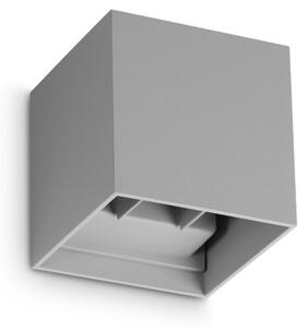 Ideal lux 366821 LED venkovní nástěnné svítidlo ATOM | 12W integrovaný LED zdroj | 670lm | 3000K | šedá