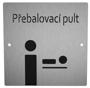 Nerezový piktogram PŘEBALOVACÍ PULT 1b Rozměr: 10 x 10 cm