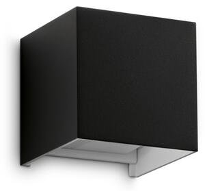 Ideal lux 366845 LED venkovní nástěnné svítidlo ATOM | 12W integrovaný LED zdroj | 700lm | 4000K | černá