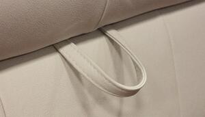 Kožená sedačka rozkládací Malpensa levý roh bílá