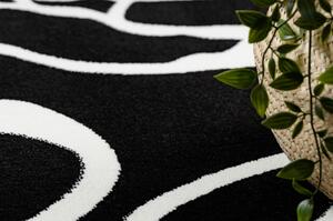 Kulatý koberec HAMPTON Rosa růže, květiny černý velikost kruh 120 cm | krásné koberce cz