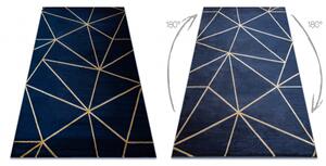 Koberec EMERALD výhradní 1013 glamour, stylový geometrický tmavě modr velikost 80x150 cm | krásné koberce cz