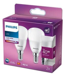 SADA 2x LED Žárovka Philips P45 E14/5W/230V 4000K