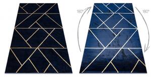 Koberec EMERALD výhradní 1012 glamour, stylový geometrický tmavě modr velikost 80x150 cm | krásné koberce cz