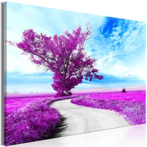 Obraz XXL Strom u cesty - fialový
