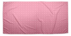 Sablio Ručník Bílé čárky na růžové - 30x50 cm