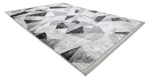 Moderní koberec TULS strukturální, střapce 51211 Geometrický antracit velikost 120x170 cm | krásné koberce cz