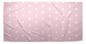 Sablio Ručník Bílé puntíky na růžové - 30x50 cm