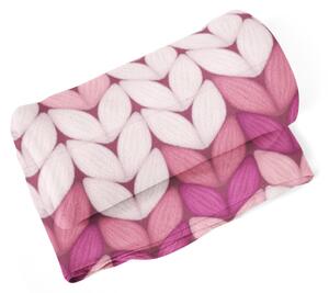 Sablio Deka Tříbarevné růžové pletení - 150x120 cm