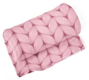 Sablio Deka Růžové pletení z vlny - 150x120 cm
