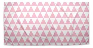 Sablio Ručník Růžové a bílé trojúhelníky - 50x100 cm
