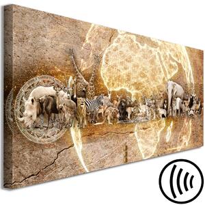 Obraz Africké bohatství (1-dílný) úzký - abstraktně znázorněná zvířata