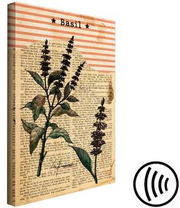 Obraz Bazalková poezie (1-dílný) vertikální - rostlina ve vintage stylu