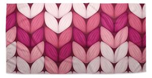 Sablio Ručník Tříbarevné růžové pletení - 50x100 cm