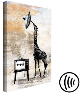 Obraz Televizní žirafa (1-dílný) svislý - fantaskní veselé zvíře