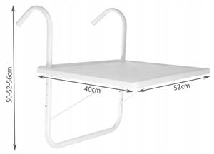 ISO Závěsný balkónový stolek - bílý, 12179