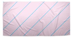 Sablio Ručník Modré pruhy na růžové - 70x140 cm