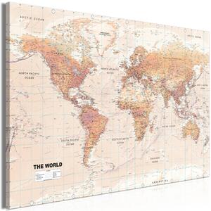 Obraz XXL Mapa světa: Oranžový svět